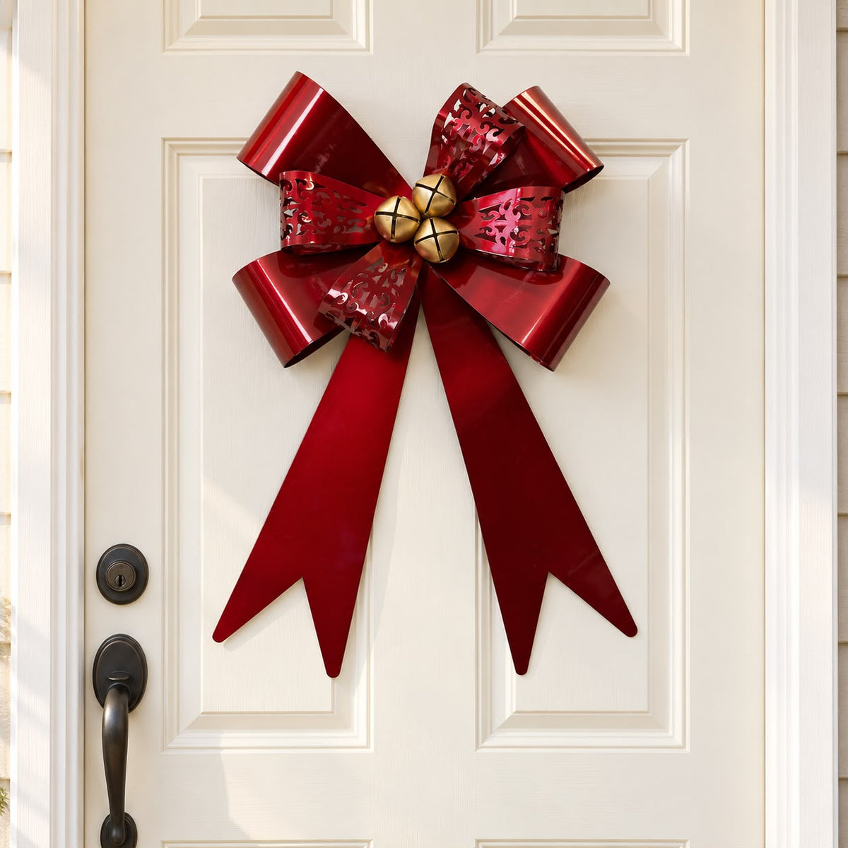 Burgundy Large Metal Bow