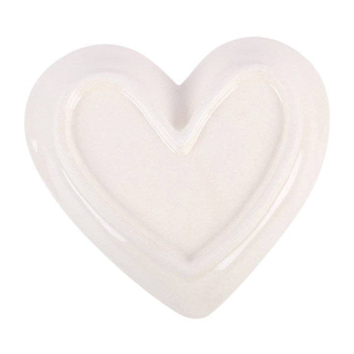 White Angel Wing Heart Trinket Dish