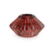 Burgundy diamond cut Christmas tealight and dinner candleholder with intricate design from Candlelight Products Ltd.