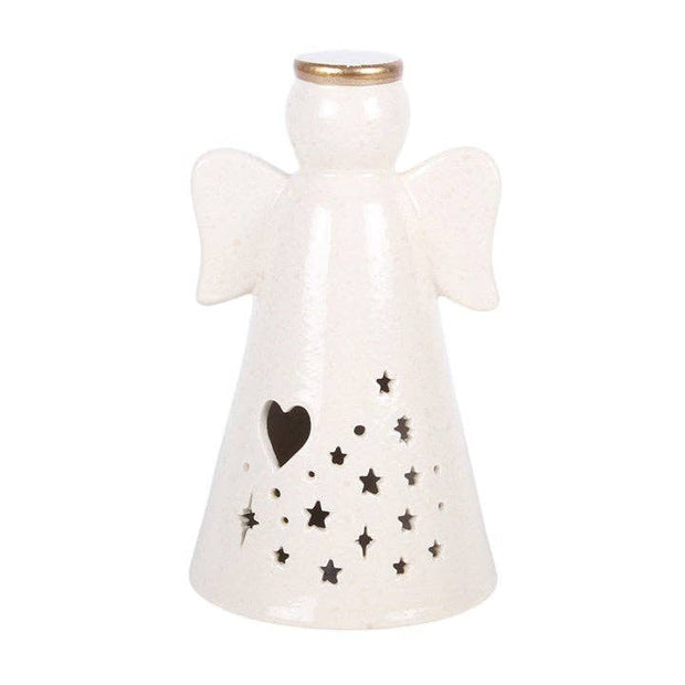 Small LED light-up angel decoration with wings and halo, ideal for festive or home decor, by Something Different Wholesale.