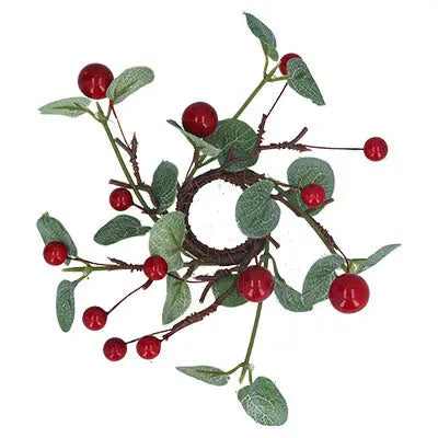 Eucalyptus Red Berry Candle Ring Gisela Graham