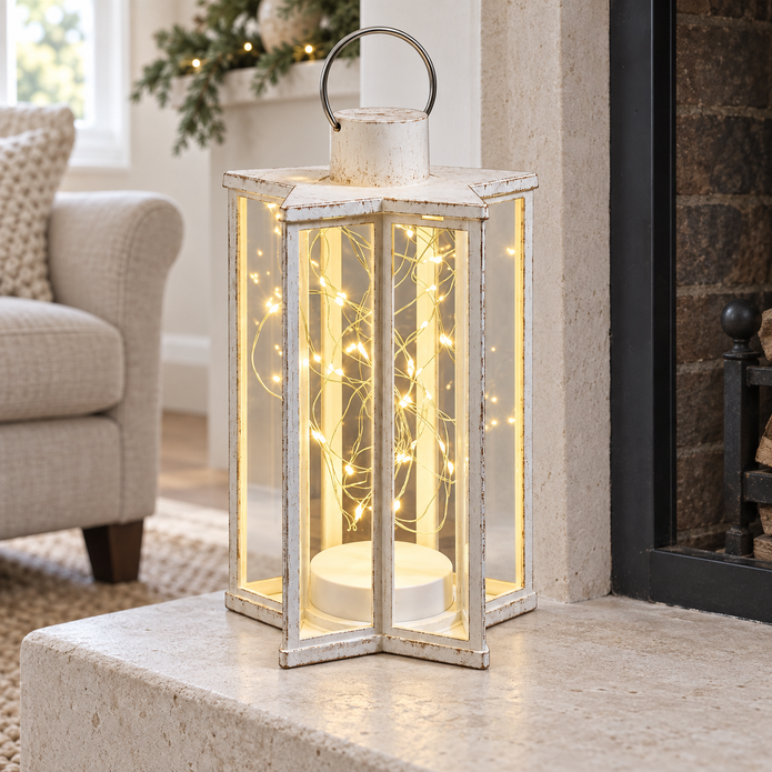 Starlight Cream Light Up LED Lantern