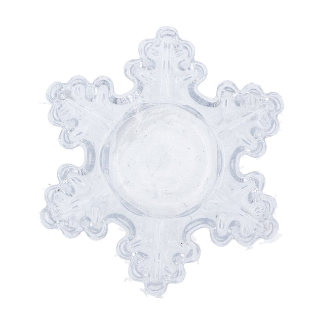 Clear Glass Snowflake Tealight Holder