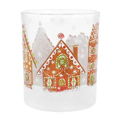 Gingerbread House Glass Pot Small Gisela Graham