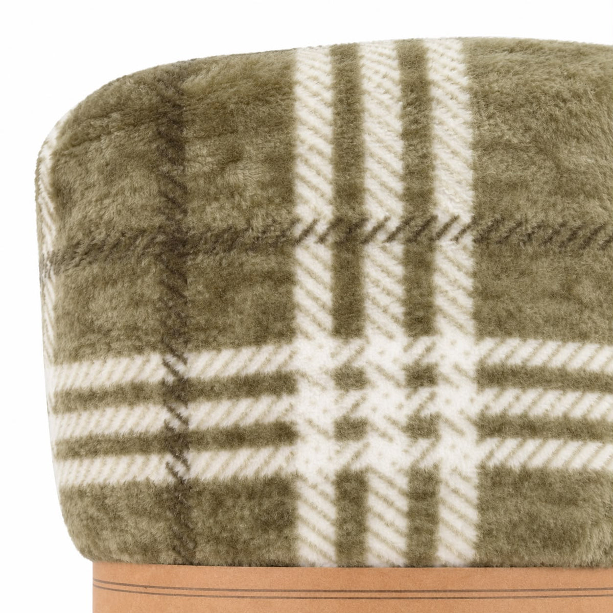 Olive Green Checkmate Rolled Fleece Blanket Throw