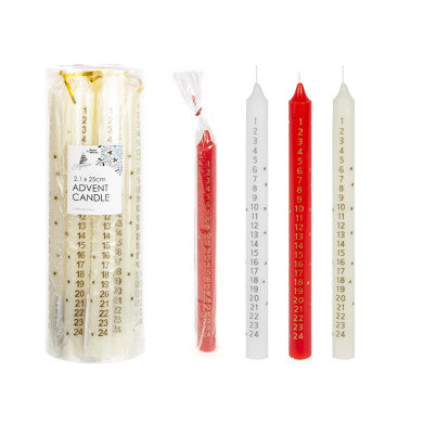 Advent Candle 25cm Assorted Colours