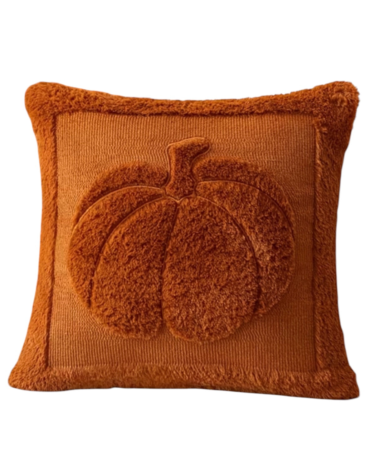 Orange Fluffy Large Pumpkin Cushion Cover