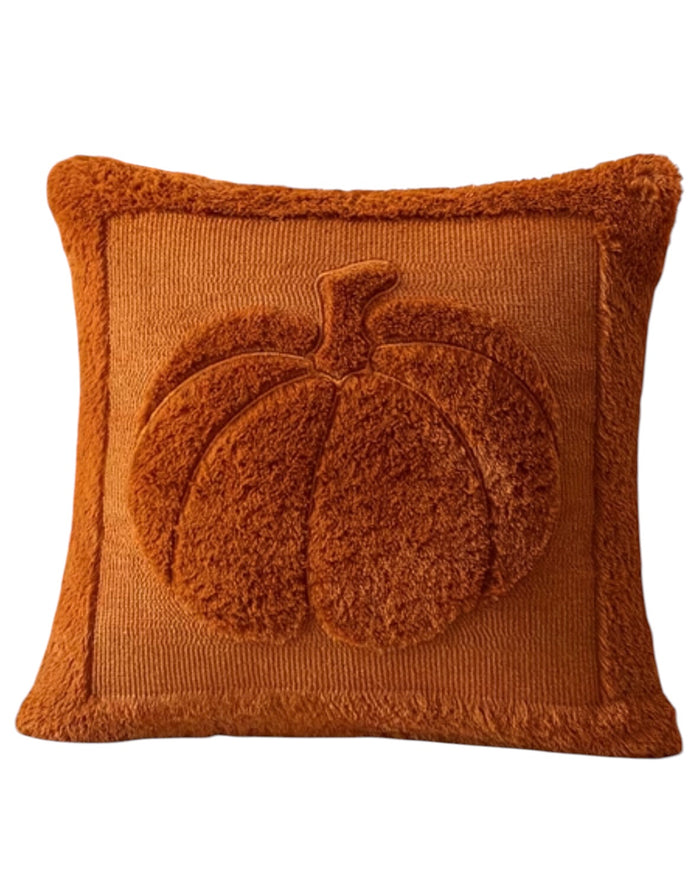 Orange Fluffy Large Pumpkin Cushion Cover