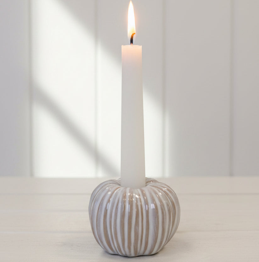 Ceramic Natural Pumpkin Dinner Candle Holder