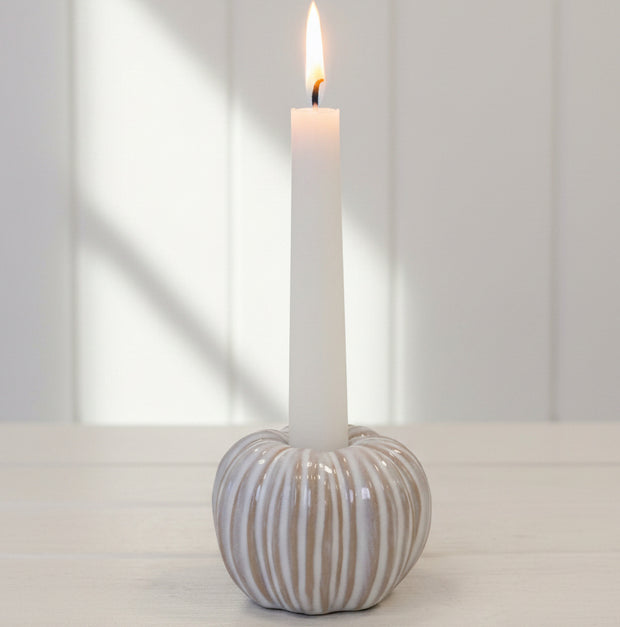 Ceramic Natural Pumpkin Dinner Candle Holder
