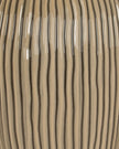 Textured beige striped vase from Hill Interiors, Pallida collection, featuring a modern design with subtle vertical stripes.