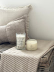 Beige Moments Double Wick Candle - Happy Home