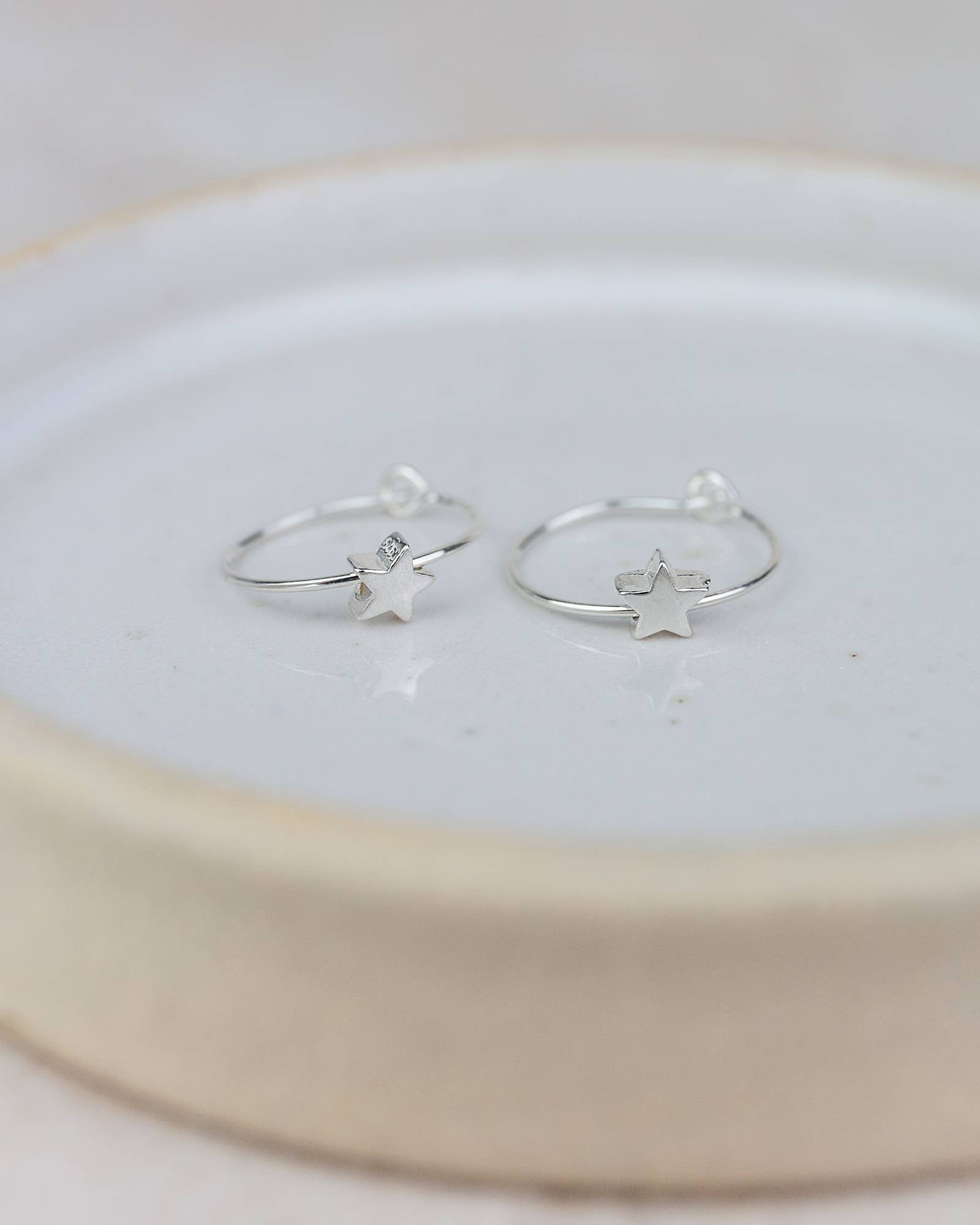 Sterling Silver Charm Hoop Earrings