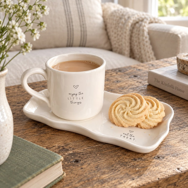 Rectangular Plate with Mug Set - Beige Moments A Little Moment For You