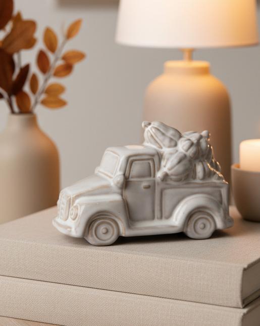 Neutral Ceramic Pumpkin Truck