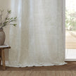 Yard Leaf Patterned Natural Woven Sheer Voile Curtain Panel