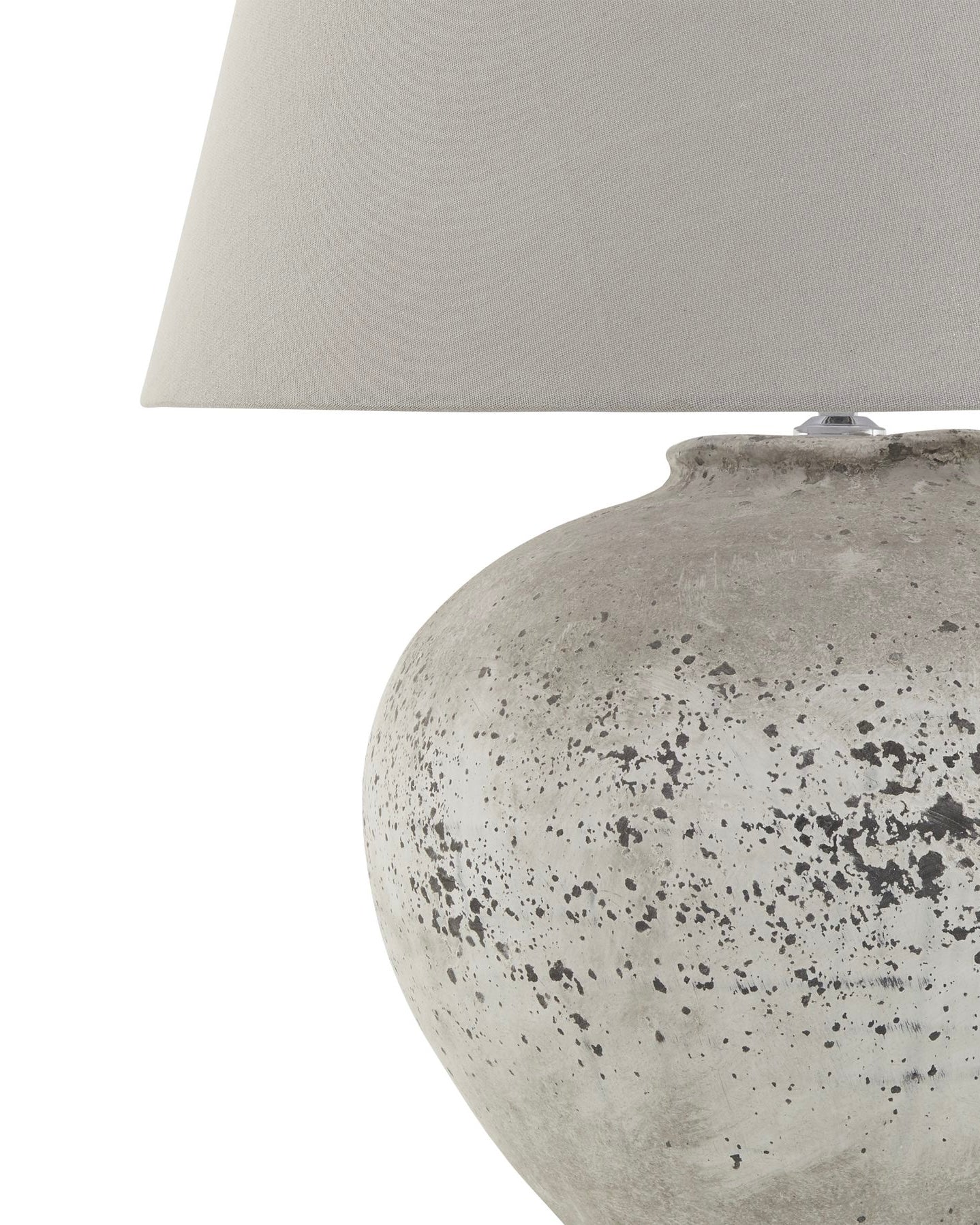 Large ribbed stone lamp by Hill Interiors, stylish lighting fixture with textured surface and a modern design.