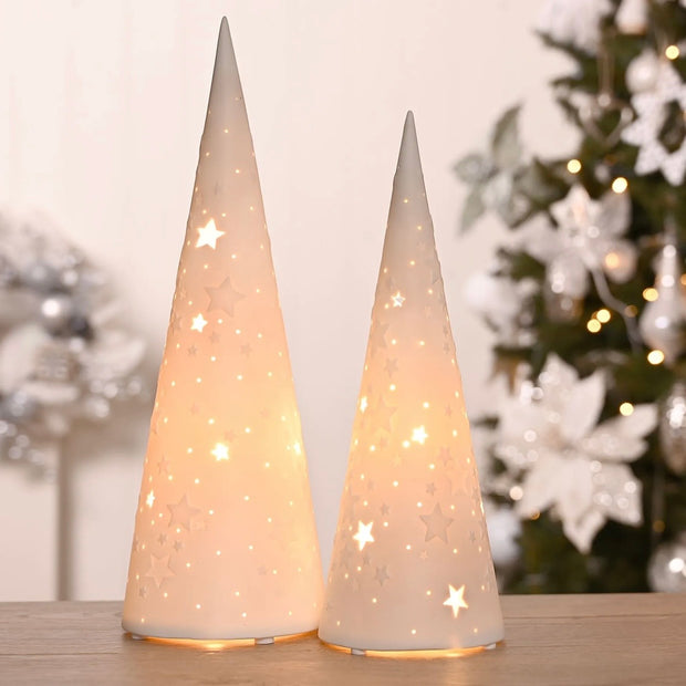 White Porcelain Christmas Tree Lamp