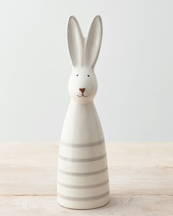 White Stripped Ceramic Rabbit