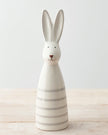 White Stripped Ceramic Rabbit