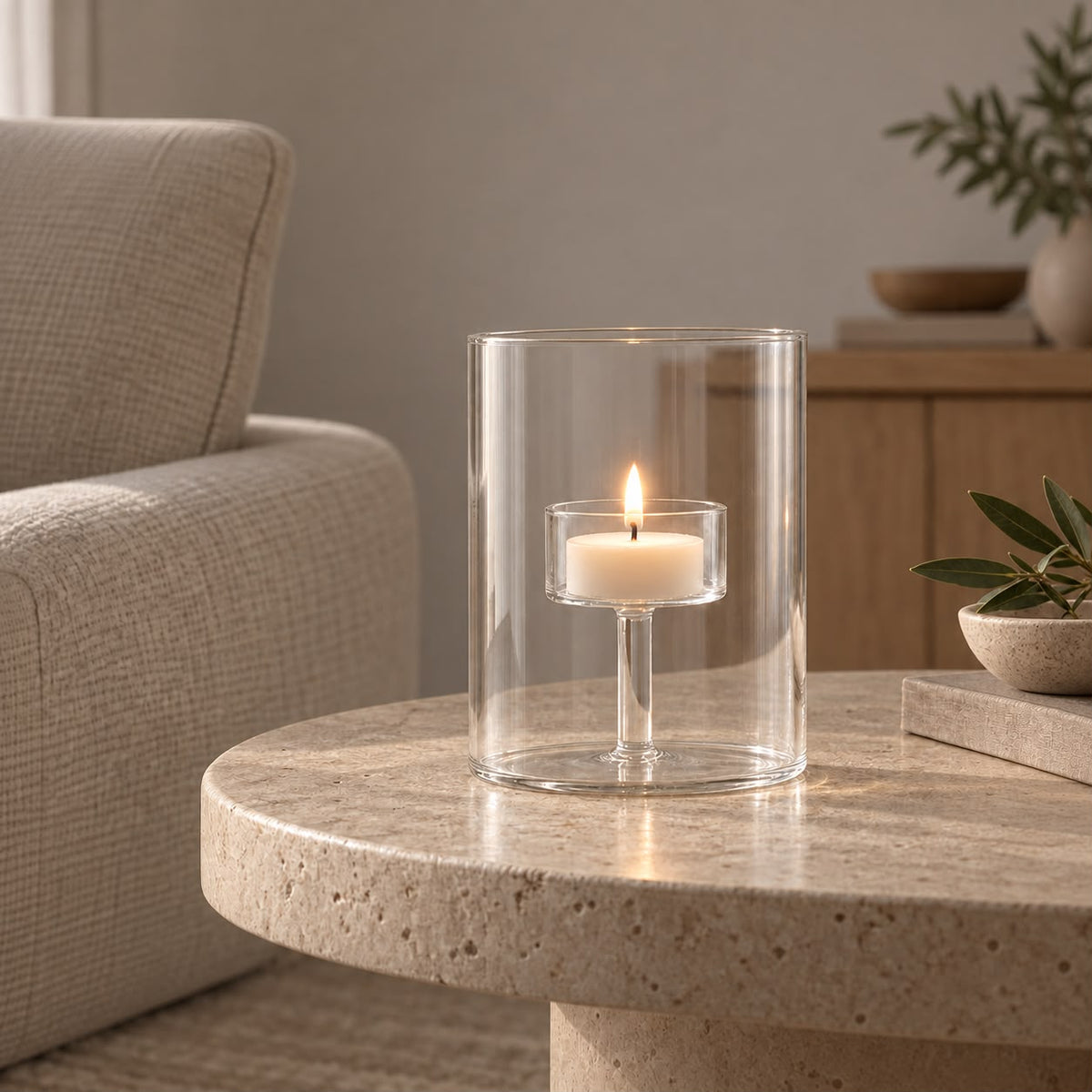 Glass Tealight Candle Lantern
