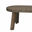 Natural wood oval bench by Gisela Graham, used as a stylish home decor piece with smooth, polished finish and oval shape.