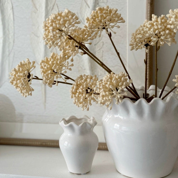Wikholmform Evelina Small White Vase with smooth ceramic finish, ideal for displaying flowers or decorative arrangements.