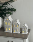 White Ceramic LED Light Up Ceramic Dutch House Ornament