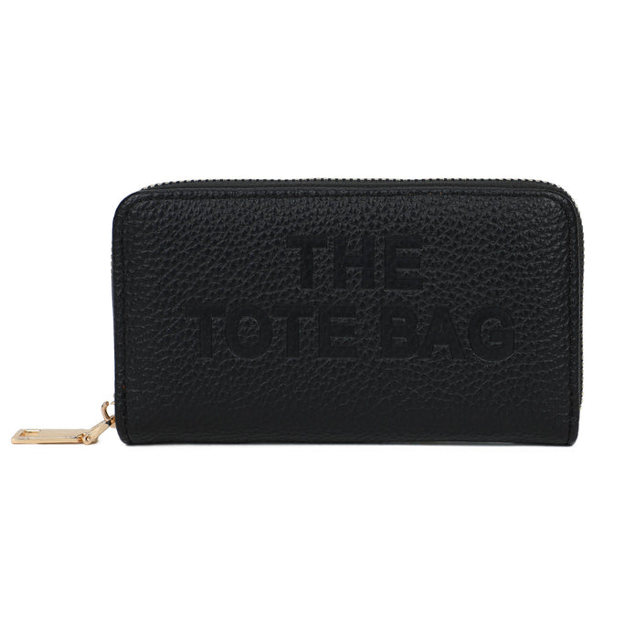 Black RFID single zip purse from Jamie Bags, featuring a sleek accessory design with a single zipper and RFID protection.