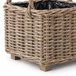 Burley Rattan Lined Square Planter Basket from Pacific Lifestyle Ltd, showing a stylish woven rattan planter with a fabric lining.