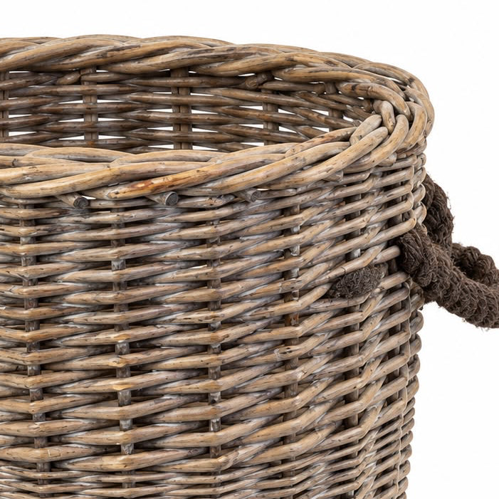 Burley Round Small Basket with Rope Handles