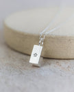 Sterling Silver Ingot Stamped Pendant Necklace