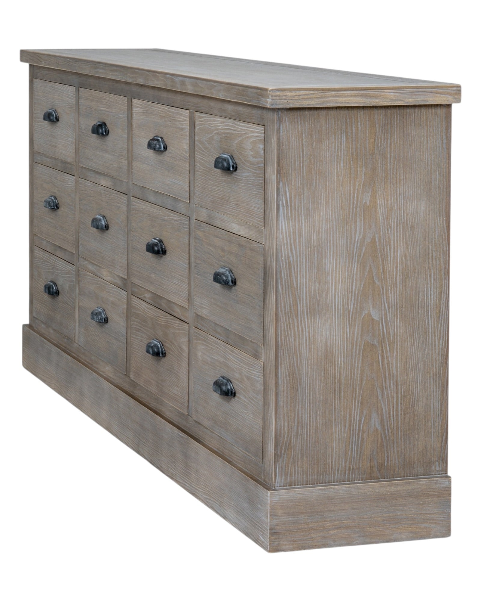 Haldon Collection 12-drawer chest from Hill Interiors, showing a wooden bedroom storage furniture with multiple drawers and sleek design.