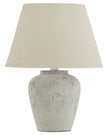 Amesbury Medium Stone Lamp by Hill Interiors, stylish lighting with a textured stone base and a neutral lampshade.