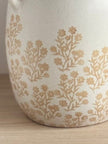 Large white Gainsborough Giftware vase with floral pattern and wide opening, ideal for displaying flowers or as home decor.
