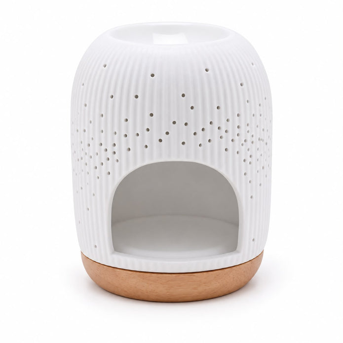 White Ceramic Loire Wax Melt & Oil Burner - Polka Dot — product image 4