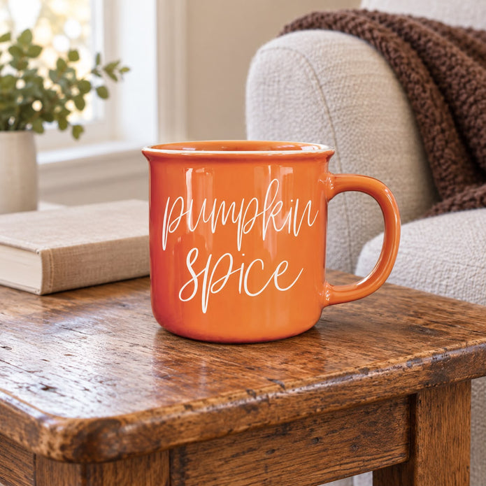Orange Ceramic Pumpkin Spice Coffee Mug