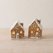 Gainsborough Giftware Christmas gingerbread house tealight holder, 12cm festive gingerbread design for holiday decor.