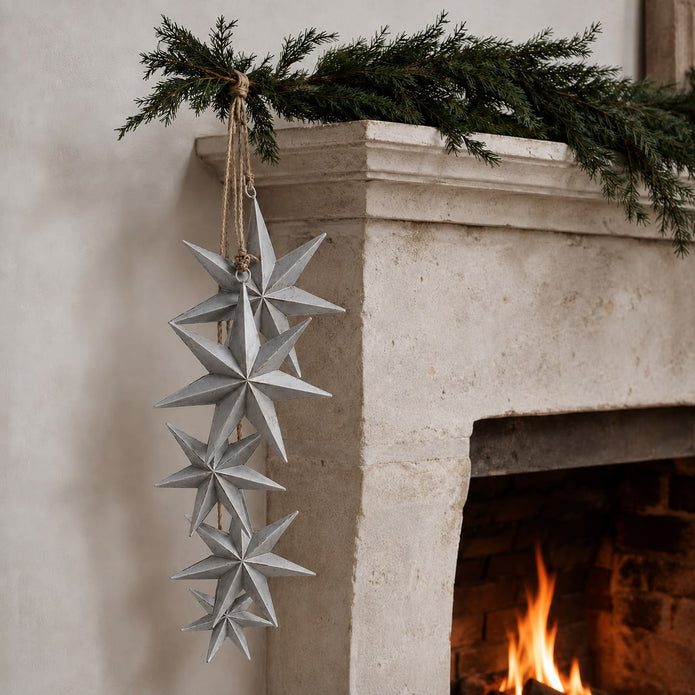 Hanging Silver Star Bunch