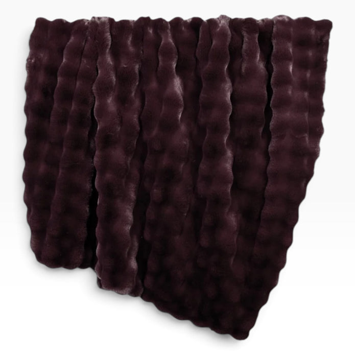Burgundy Luxury Faux Fur Blanket Throw