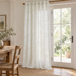 Yard Leaf Patterned Natural Woven Sheer Voile Curtain Panel