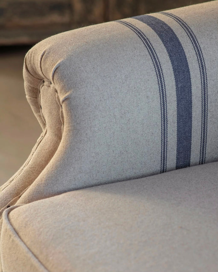 Monroe Blue Striped Large Armchair