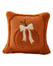 Orange Fluffy Pumpkin With Bow Cushion Cover