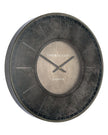 Thomas Kent Florentine 21-inch smoke wall clock with black hands and Roman numerals, featuring a modern vintage design.