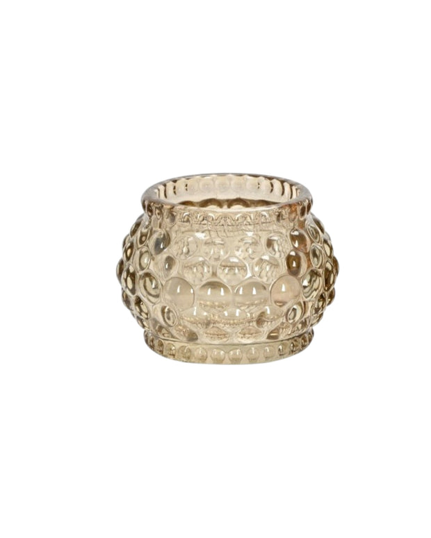 Beige Glass Bubble Candle Pot Holder