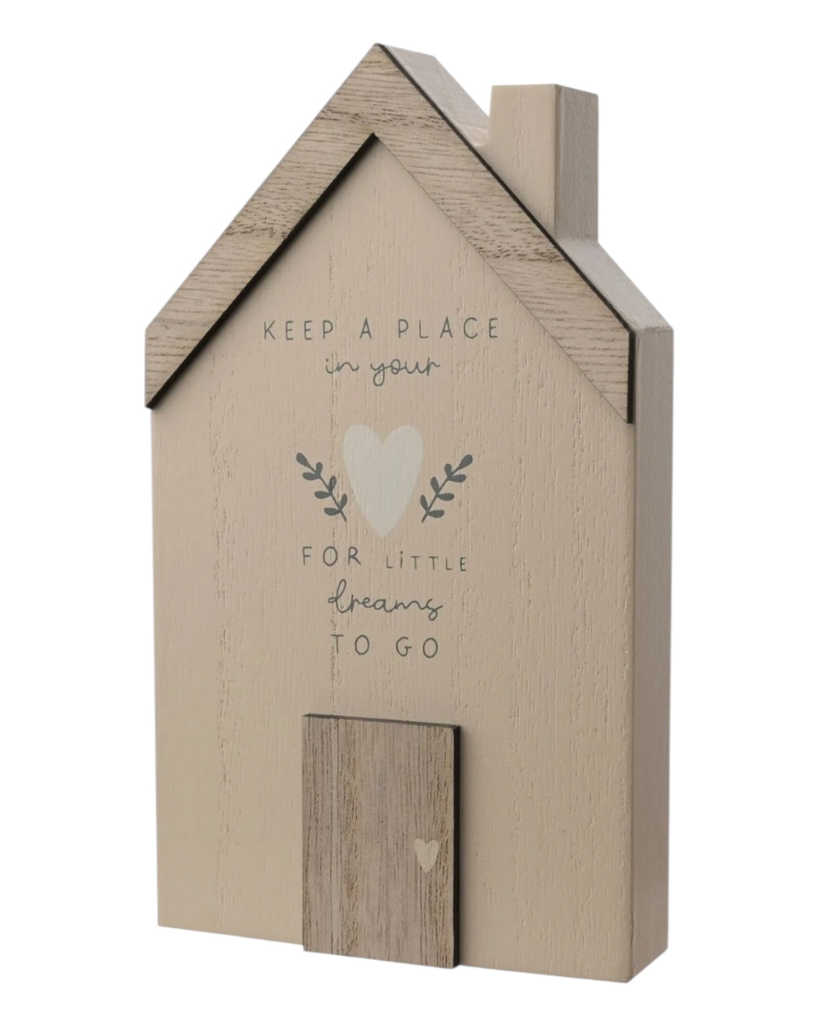 Wooden House Ornament - Beige Moments Keep A Place In Your Heart