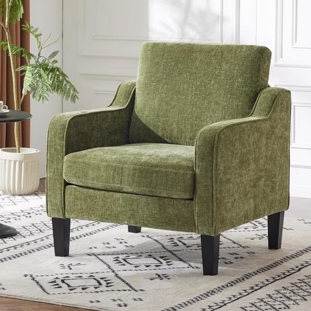 Green Small Upholstered Tub Arm Chair
