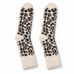 Cream Fluffy Leopard Print Socks