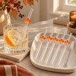 Glass Autumn Maple Leaf Straw