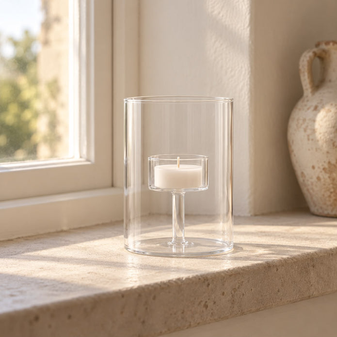 Glass Tealight Candle Lantern